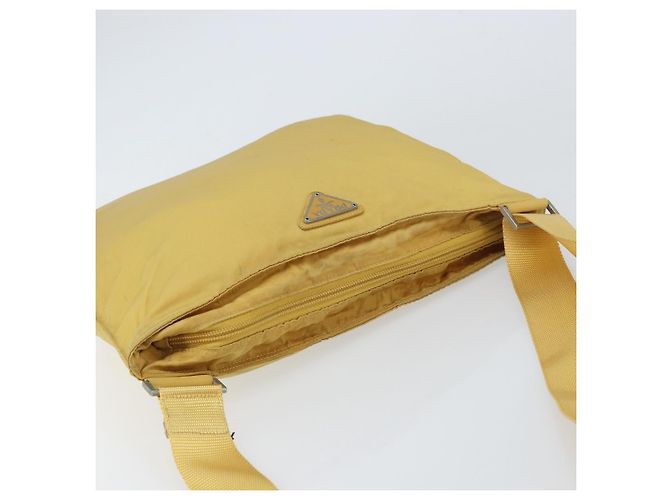 Borsa a Spalla PRADA Nylon Gialla Argento Autentica 156268 Giallo - vista 6