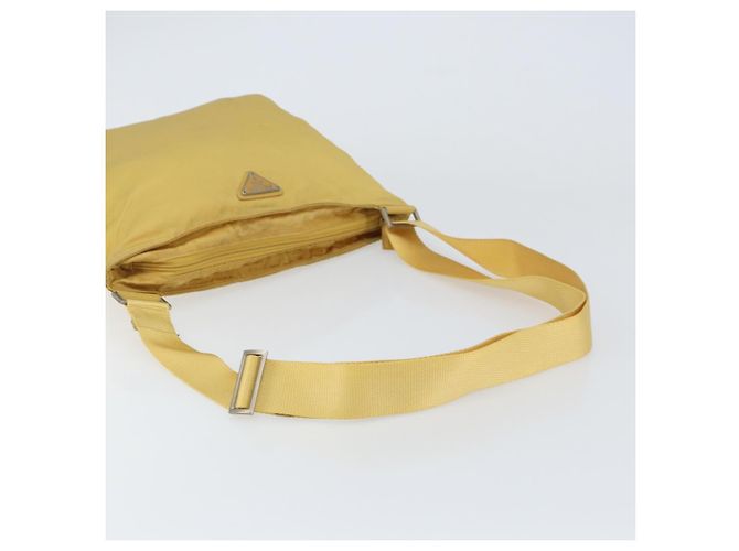 Borsa a Spalla PRADA Nylon Gialla Argento Autentica 156268 Giallo - vista 7