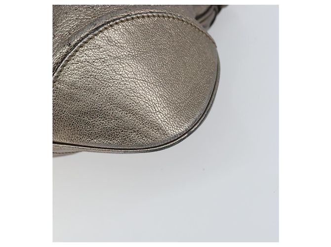 Borsa Tote Gancini in Pelle Marrone e Oro Auth 158376 di Salvatore Ferragamo D'oro - vista 10