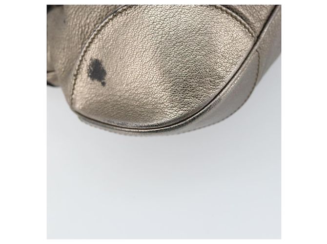 Borsa Tote Gancini in Pelle Marrone e Oro Auth 158376 di Salvatore Ferragamo D'oro - vista 11
