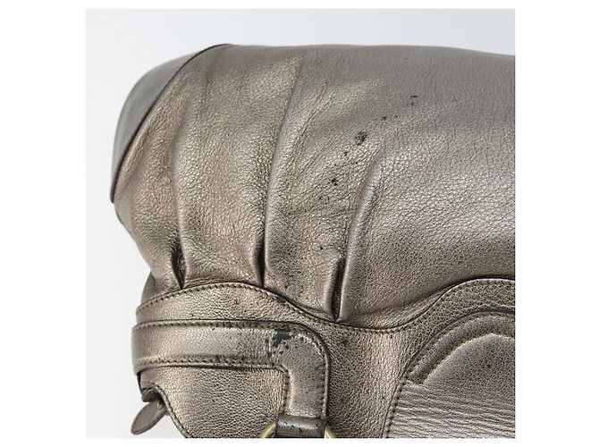 Borsa Tote Gancini in Pelle Marrone e Oro Auth 158376 di Salvatore Ferragamo D'oro - vista 14