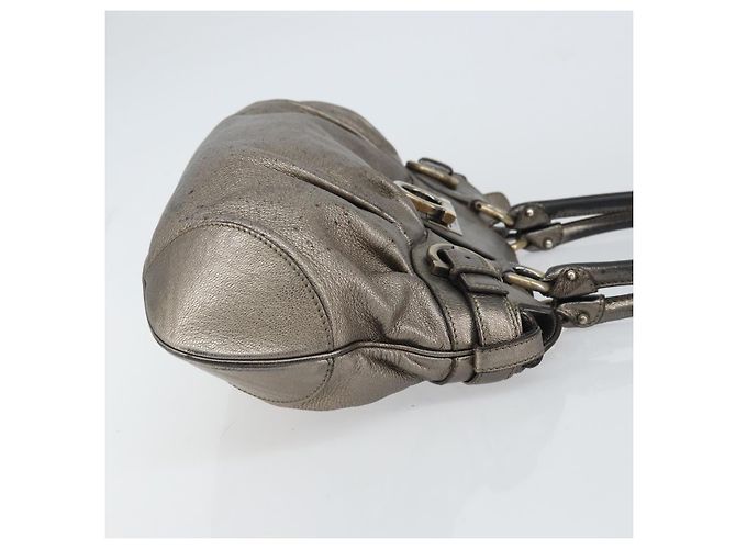 Borsa Tote Gancini in Pelle Marrone e Oro Auth 158376 di Salvatore Ferragamo D'oro - vista 4