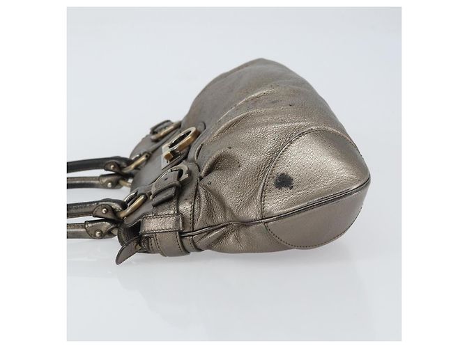 Borsa Tote Gancini in Pelle Marrone e Oro Auth 158376 di Salvatore Ferragamo D'oro - vista 5