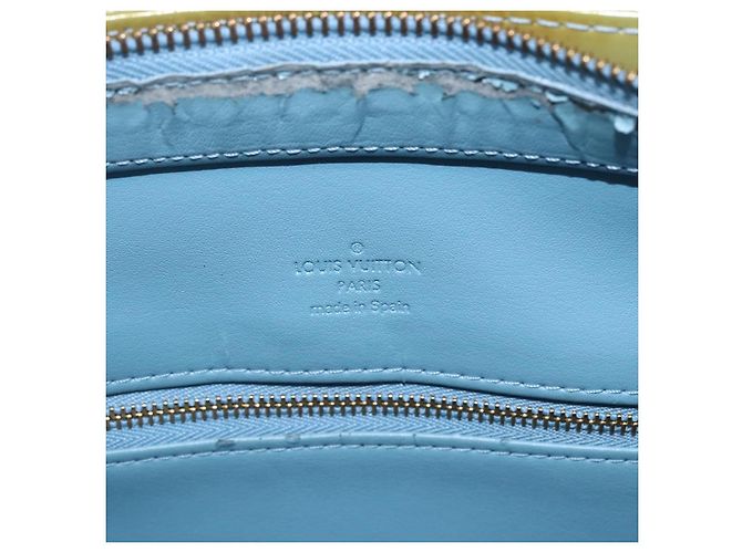 LOUIS VUITTON Sac à main Monogram Vernis Houston Bleu Bébé M91005 LV Auth 157916 Bleu clair - vue 10