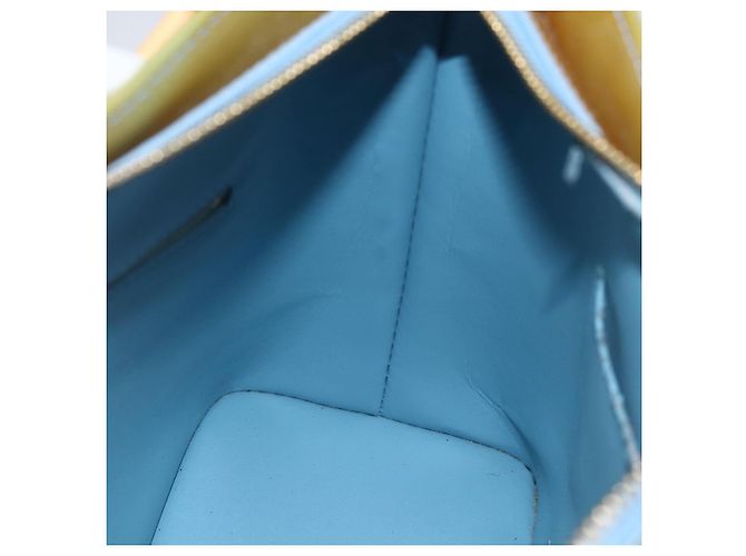 LOUIS VUITTON Sac à main Monogram Vernis Houston Bleu Bébé M91005 LV Auth 157916 Bleu clair - vue 19