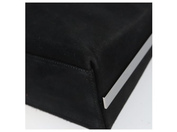 Borsa a Spalla Vala in Pelle Scamosciata Nera e Oro Auth BA9014 di Salvatore Ferragamo Nero D'oro - vista 10