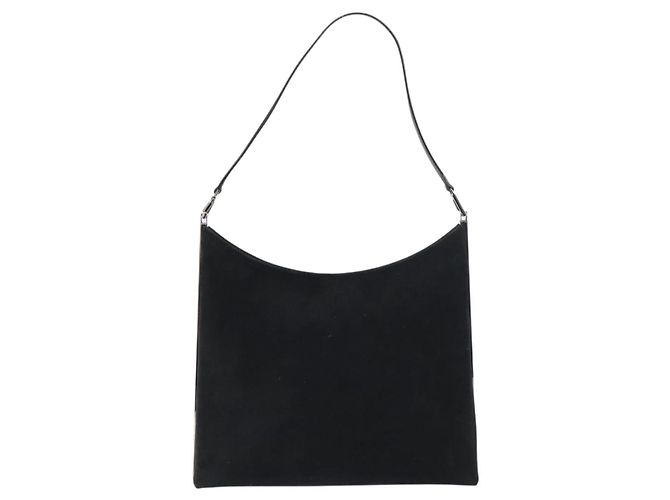 Borsa a Spalla Vala in Pelle Scamosciata Nera e Oro Auth BA9014 di Salvatore Ferragamo Nero D'oro - vista 2