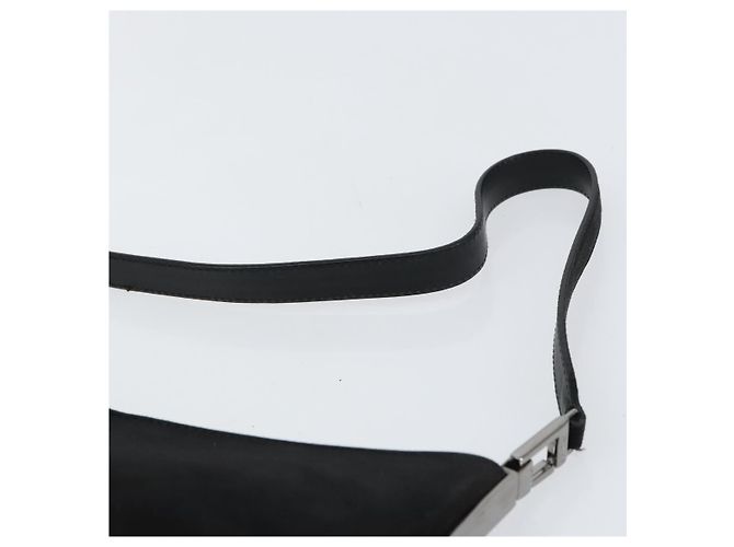 Borsa a Spalla Vala in Pelle Scamosciata Nera e Oro Auth BA9014 di Salvatore Ferragamo Nero D'oro - vista 8