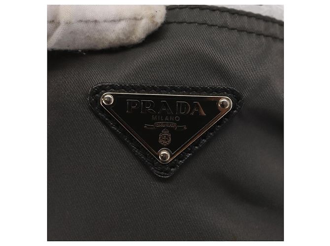 PRADA Tote Bag aus grauem Nylon mit silberner Authentizität bs32079 Braun - Ansicht 17