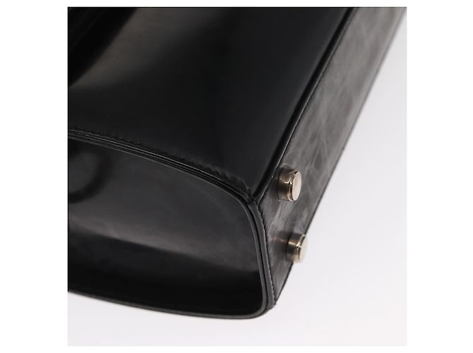 Borsa a Spalla Salvatore Ferragamo Gancini Smalto Nero Argento Auth 160684 - vista 10
