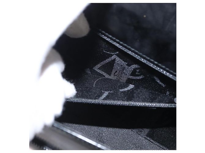 Borsa a Spalla Salvatore Ferragamo Gancini Smalto Nero Argento Auth 160684 - vista 19