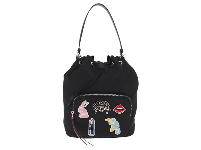 PRADA Bolsa de Mão Nylon 2 vias Preto Prata Auth 158945SAM - vista 13