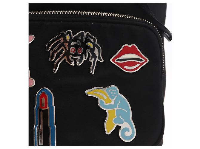 PRADA Bolsa de Mão Nylon 2 vias Preto Prata Auth 158945SAM - vista 24