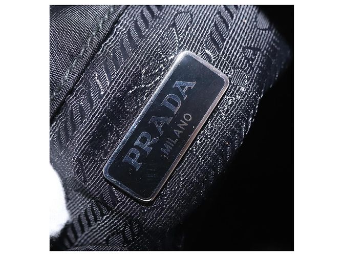 PRADA Bolsa de Mão Nylon 2 vias Preto Prata Auth 158945SAM - vista 25