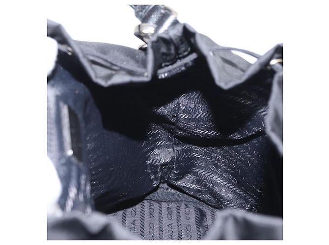 PRADA Bolsa de Mão Nylon 2 vias Preto Prata Auth 158945SAM - vista 26