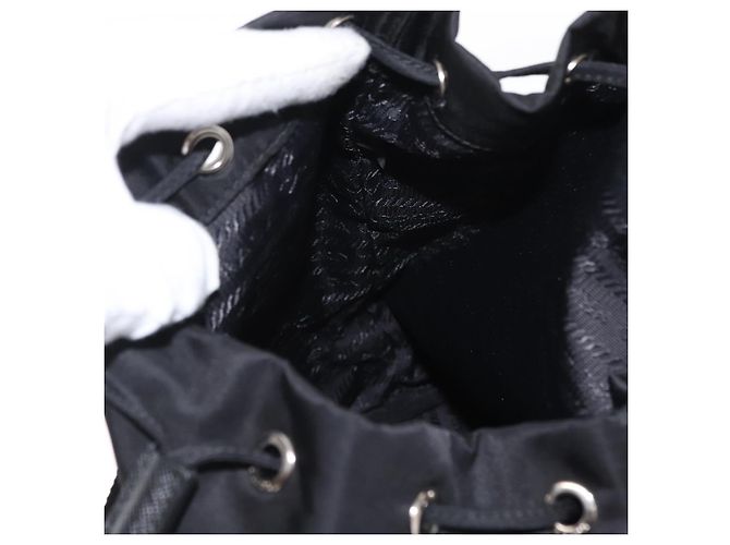 PRADA Bolsa de Mão Nylon 2 vias Preto Prata Auth 158945SAM - vista 27