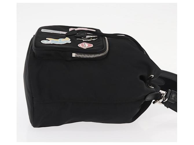 PRADA Bolsa de Mão Nylon 2 vias Preto Prata Auth 158945SAM - vista 3