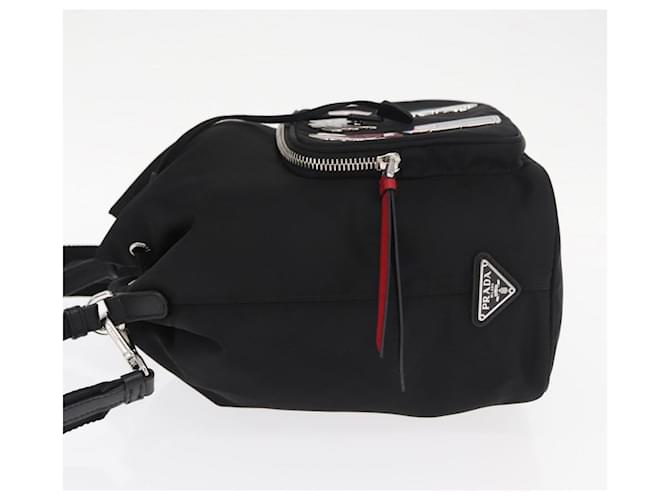 PRADA Bolsa de Mão Nylon 2 vias Preto Prata Auth 158945SAM - vista 4