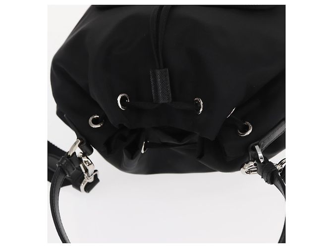 PRADA Bolsa de Mão Nylon 2 vias Preto Prata Auth 158945SAM - vista 6