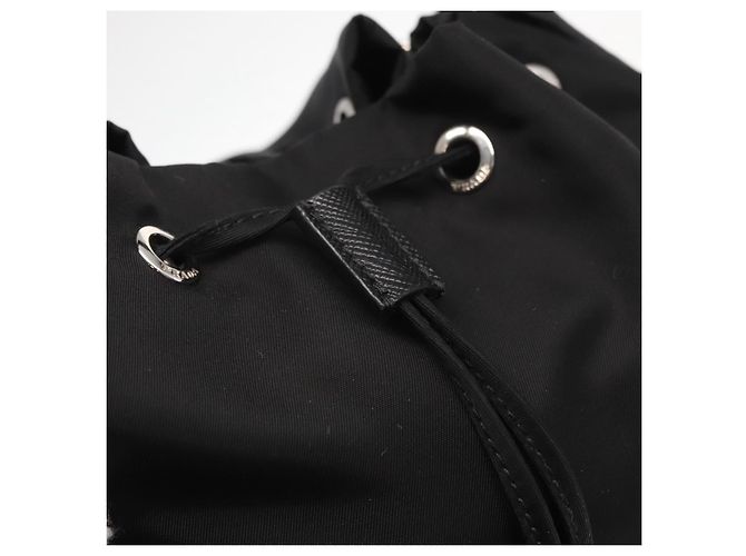 PRADA Bolsa de Mão Nylon 2 vias Preto Prata Auth 158945SAM - vista 9