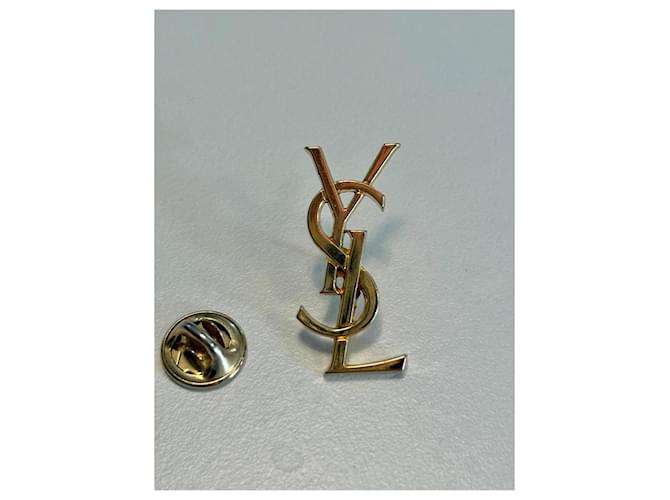 Spilla Yves Saint Laurent Monogramma Logo Oro D'oro - vista 3