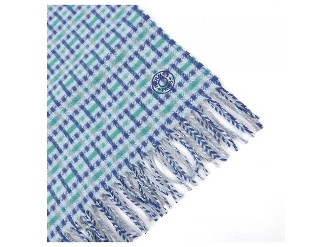 Stola in cashmere Hermès - H394083T Blu Verde Blu navy - vista 2