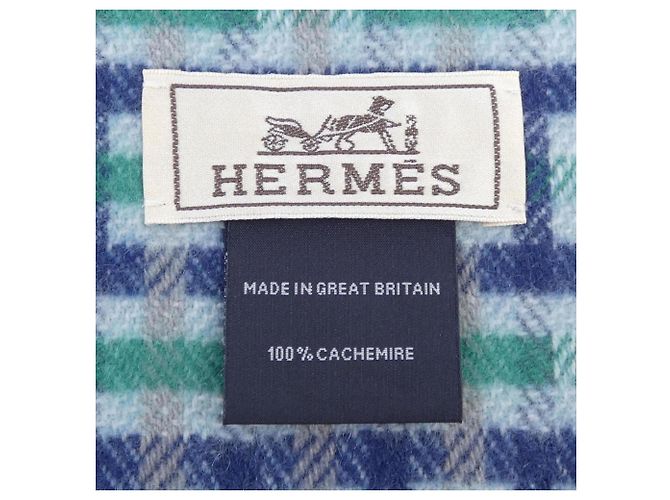 Stola in cashmere Hermès - H394083T Blu Verde Blu navy - vista 3