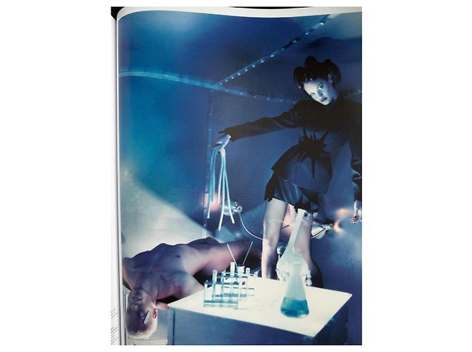 Completo con gonna Thierry Mugler nero in lana e velluto - vista 15