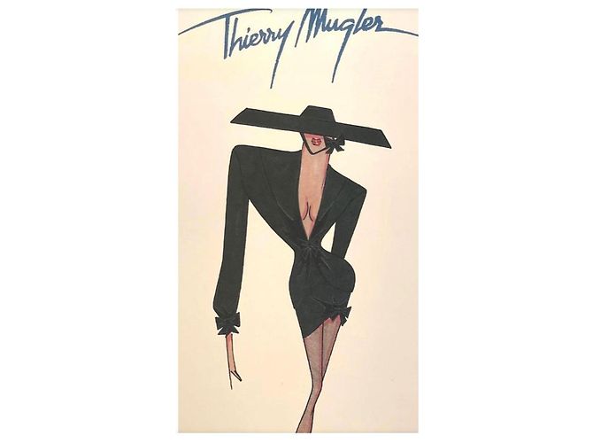 Completo con gonna Thierry Mugler nero in lana e velluto - vista 17