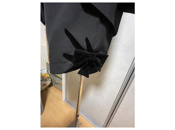 Completo con gonna Thierry Mugler nero in lana e velluto - vista 3