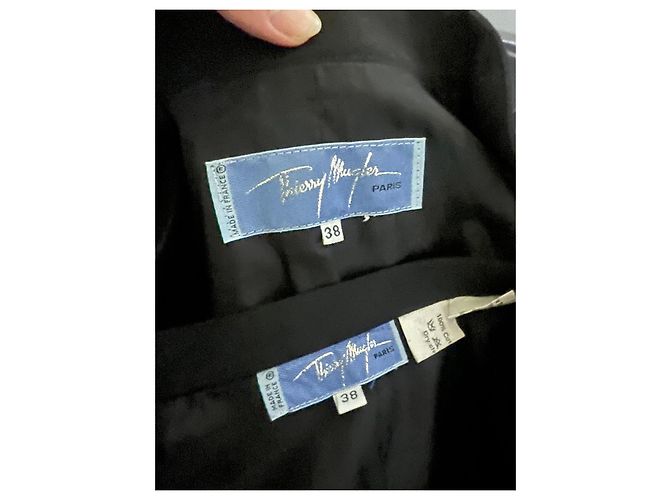 Completo con gonna Thierry Mugler nero in lana e velluto - vista 8