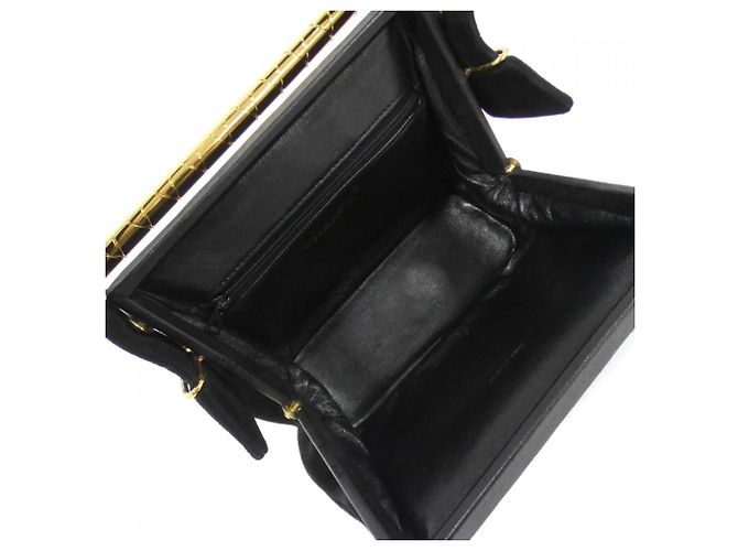 Borsa in suede nera Chanel Nero - vista 10