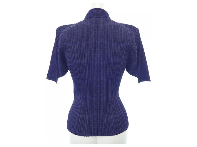 Issey Miyake Camisa S/S Pleats Please Púrpura - vista 2