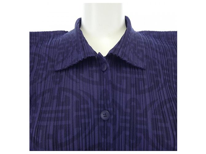 Issey Miyake Camisa S/S Pleats Please Púrpura - vista 4