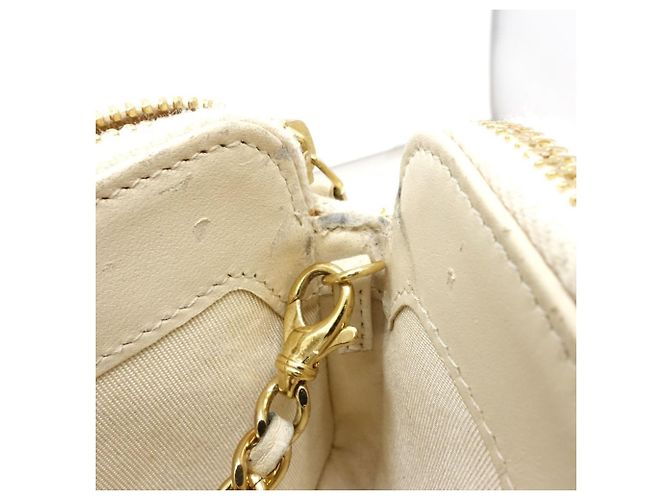 Borsa a Spalla Chanel Deauville in Tela Beige - vista 8