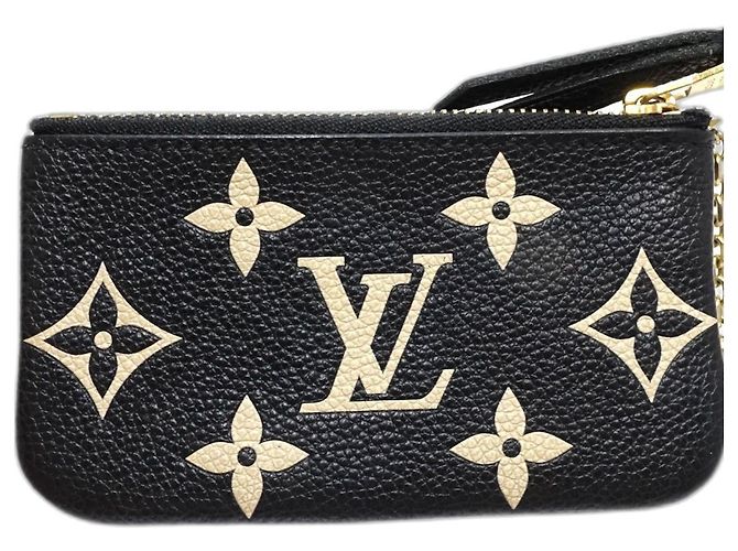 Monedero de cuero Monogram Empreinte Louis Vuitton Negro Beige - vista 3