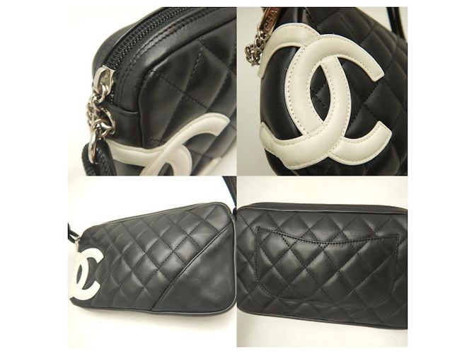 Borsa Pouch Chanel Ligne Cambon Nero Bianco - vista 6