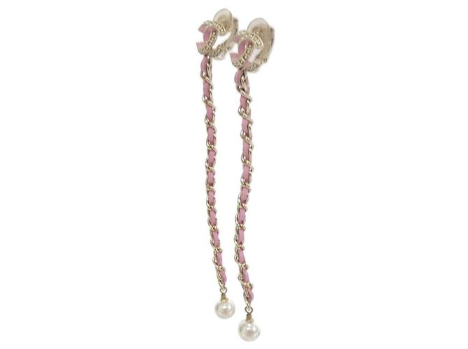 Orecchini Clip AB1517 di Chanel Rosa Bianco D'oro - vista 2
