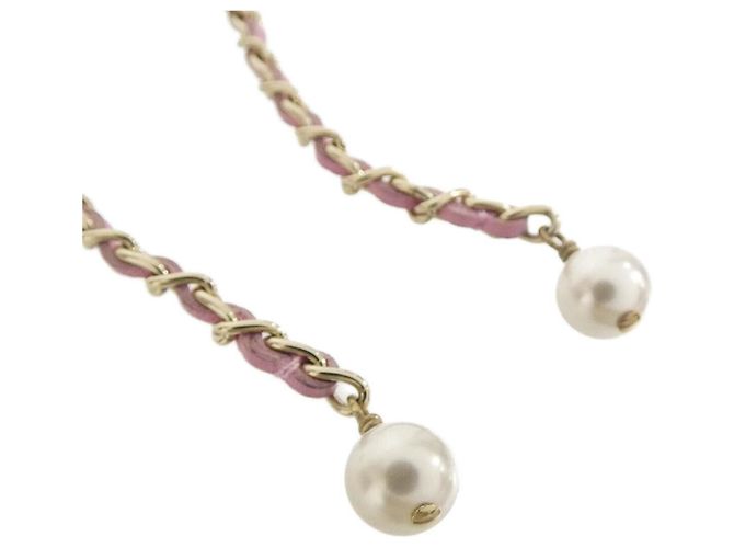 Orecchini Clip AB1517 di Chanel Rosa Bianco D'oro - vista 3