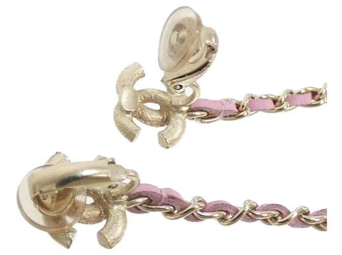 Orecchini Clip AB1517 di Chanel Rosa Bianco D'oro - vista 4