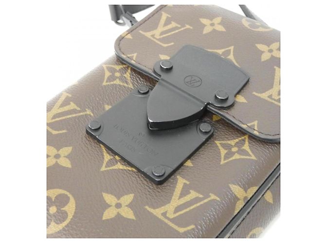 Portafoglio verticale indossabile S-Lock Monogram Macassar di Louis Vuitton Marrone Nero - vista 4