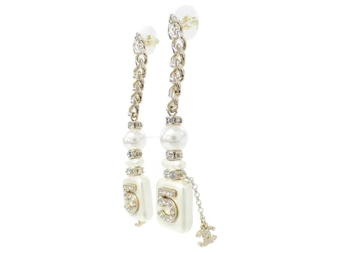 Orecchini a perno Chanel AB8470 Bianco D'oro - vista 2