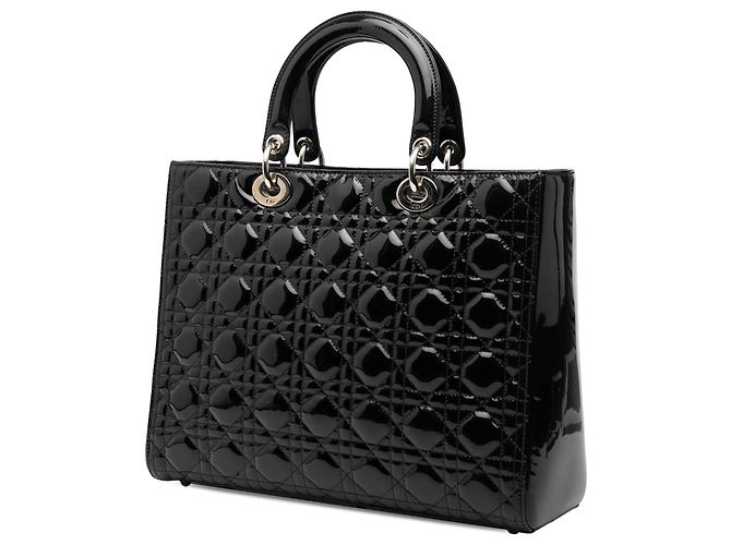 Dior Schwarz Große Lackleder Cannage Lady Dior - Ansicht 2