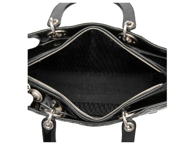 Dior Schwarz Große Lackleder Cannage Lady Dior - Ansicht 4
