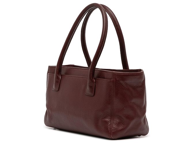 Executive Chanel Rosso Piccola Borsa in Pelle di Vitello Esecutiva Cerf Bordò - vista 2