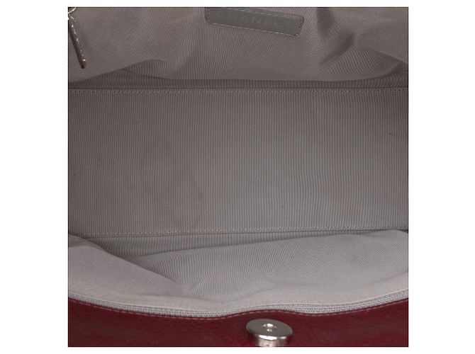 Executive Chanel Rosso Piccola Borsa in Pelle di Vitello Esecutiva Cerf Bordò - vista 4