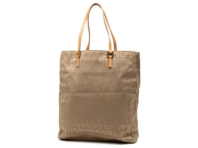 Borsa tote in tela Zucchino marrone Fendi Beige - vista 2
