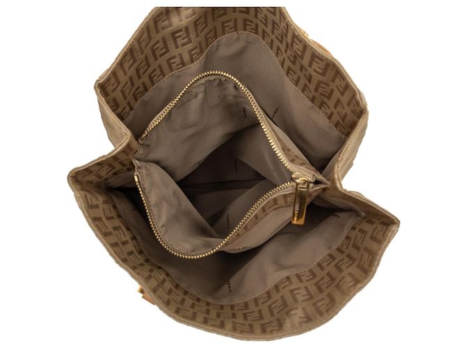 Borsa tote in tela Zucchino marrone Fendi Beige - vista 4