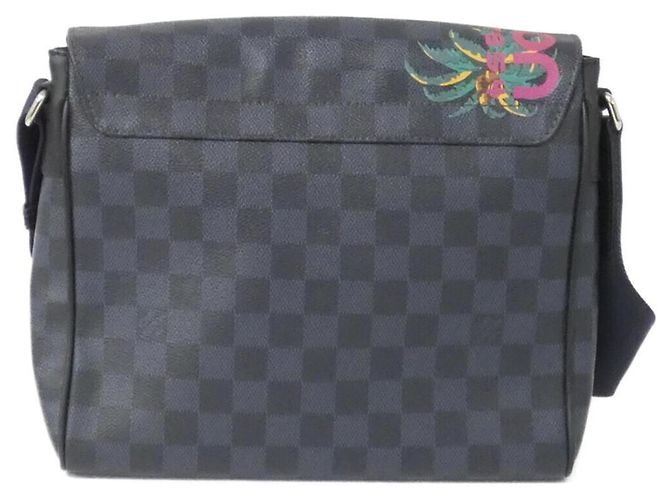 Borsa a Spalla District Damier Cobalt di Louis Vuitton Nero Blu - vista 2
