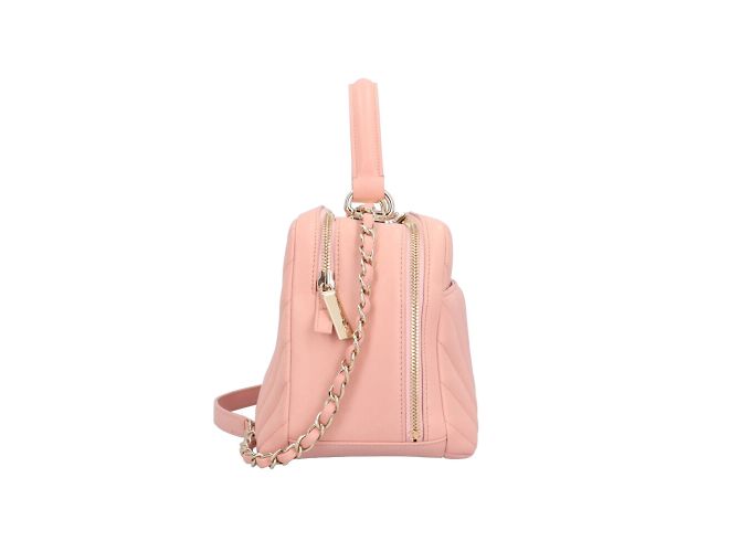 Borsa da bowling in pelle rosa Chanel usata - vista 4